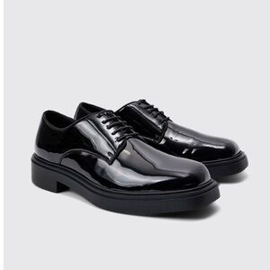 Boohoo Glossy Black Men's Oxfords
